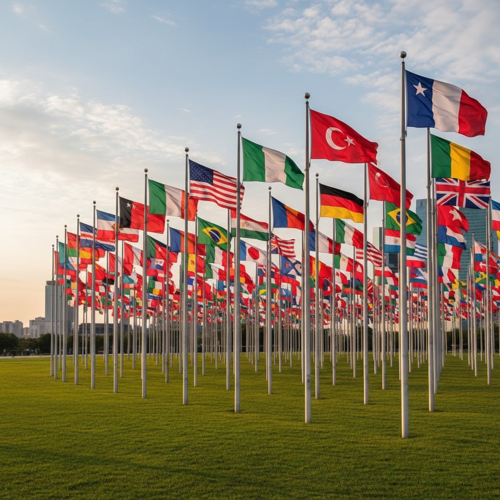 Image of different flags of different countries of the world